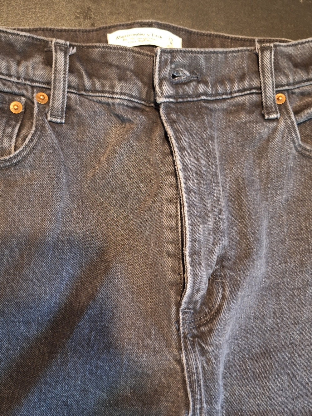 Abercrombie & Fitch Dark Blue High-Rise Straight Jeans - Picture 4 of 9